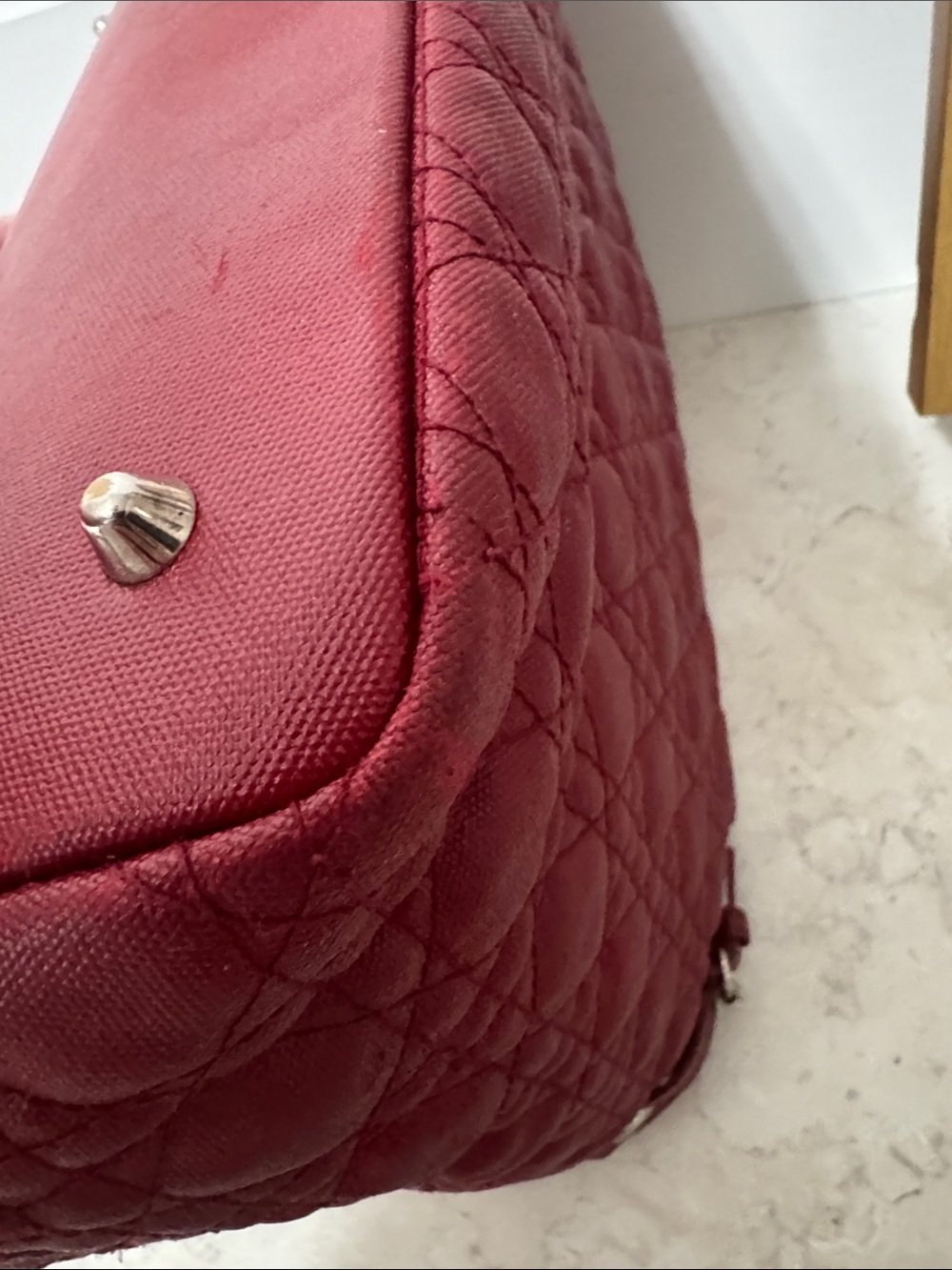 Dior Burgundy Quilted Tote with Signature Charms - Picture 7 of 13